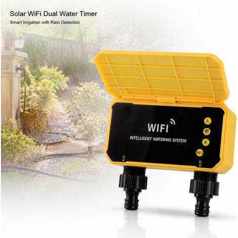 Timer per irrigazione Wi-Fi Toivize - 2 zone ad energia solare - Sensore pioggia - Batteria da 3200 mAh - Controllo automatico tramite app per il giardino (1/4)