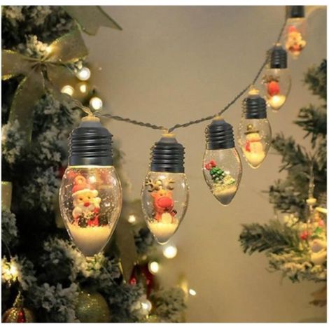 Guirlande Lumineuse LED - Générique - Jeu de 10 Pièces - Bonhomme De Neige - Père Noël - Blanc (1/4)