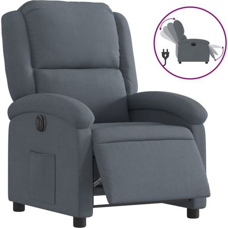 Fauteuil inclinable électrique en velours gris foncé