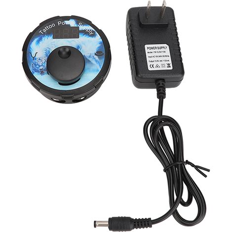 Alimentation tatouage 3-12V réglable, écran LED bleu numérique, bloc secteur 100-240V prise US. (1/5)
