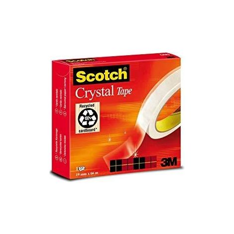 Scotch Crystal Clear 600 cinta adhesiva transparente 19 mm x 66 m