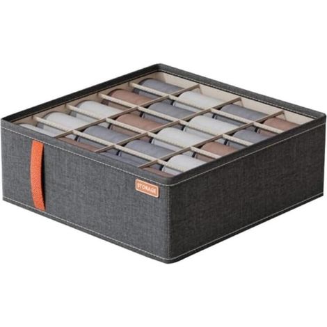 Juego de 1 organizador de cajones plegable con 20 compartimentos, organizador de cajones para corbatas y calcetines. (1/5)