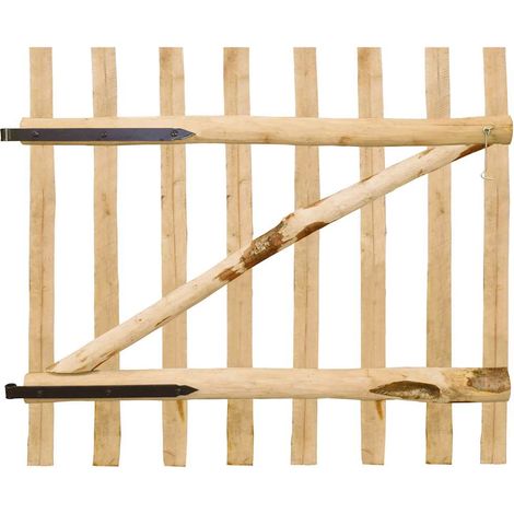Portillon simple de clôture Bois de noisetier 100x90 cm (1/5)