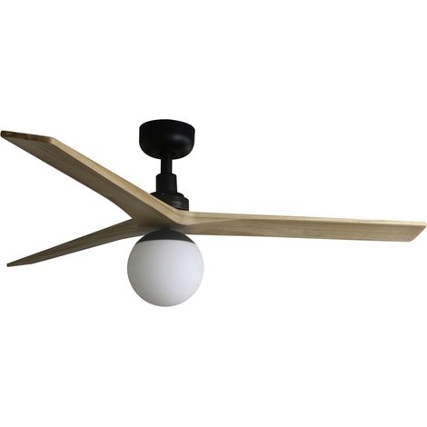 DC Ceiling Fan Klim M Black-Oak with Light & Remote (1/2)