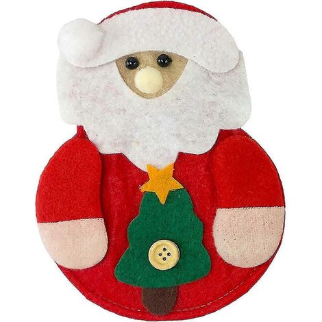 Décorations de Noël, aménagement de restaurant et d'hôtel, sac à couverts de Noël en tissu non tissé avec motif bonhomme de neige et ensemble de couverts (1/5)