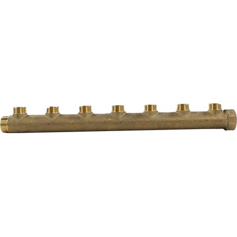Collecteur mâle femelle 3/4" - 7 départs 1/2" (15/21) - Entraxe 50mm
