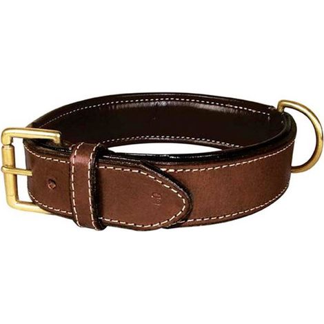 Collare marrone 4 x 70 cm: Braunes Leder Halsband mit Metallschnalle Haute Finition Modell für Hunde