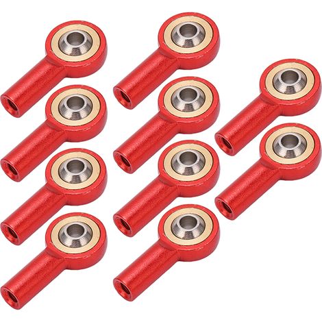 Lot de 10 rotules RC M2 en acier inoxydable résistant à la corrosion et léger, pour voitures et robots RC (rouge). (1/5)