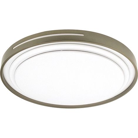 Plafoniera Argus 60W, bianco/pelle, 5880 lm, 49x49x8 cm, telecomando orientabile