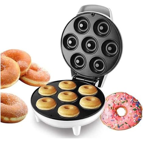 Machine à donuts antiadhésive compacte, matériaux de haute qualité et grande efficacité pour la préparation de petits-déjeuners et de gâteaux. (1/5)