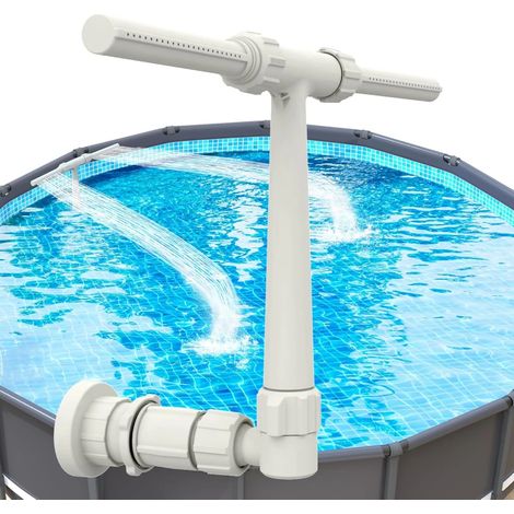 Fontaine à double jet cascade, accessoire pour piscine hors sol, cascade réglable pour se rafraîchir et se détendre (1/5)