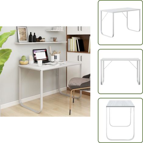 The Living Store Computertisch Weiß 110x60x73 cm Holzwerkstoff - Schreibtisch (1/5)