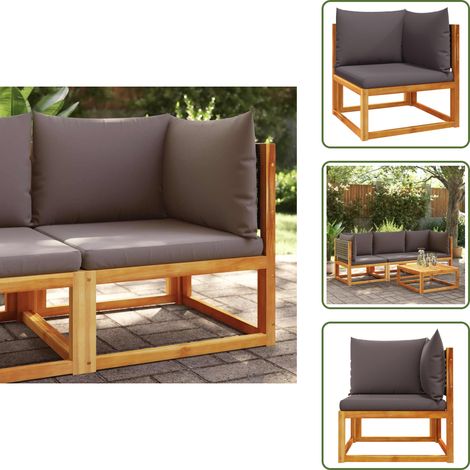 Garten-Ecksofa mit Kissen Massivholz Akazie - Eckbank - Gartenecke - Outdoor Möbel - Lounge Set - Esszimmergarnitur (1/5)