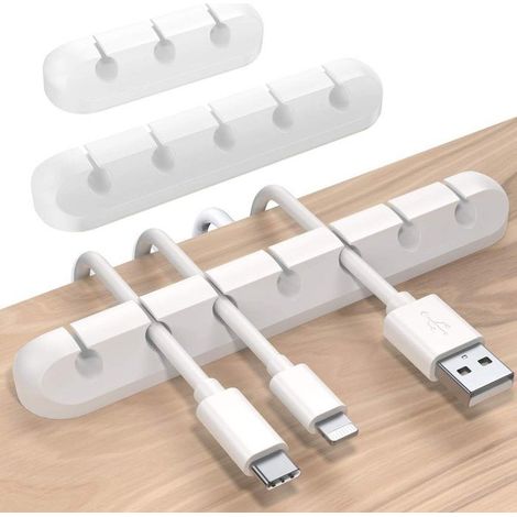 Lot de 3 pièces - Support de câbles - Fixation pour câbles - Système de gestion des câbles - Organiseur de câbles (1/5)