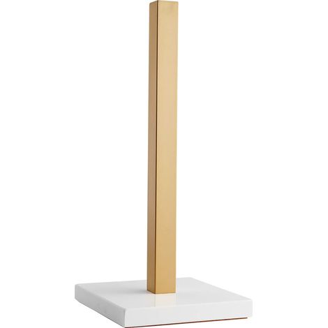 Porte-Serviettes en Papier de Cuisine avec Base en marbre plaqué cuivre doré et Blanc (1/5)