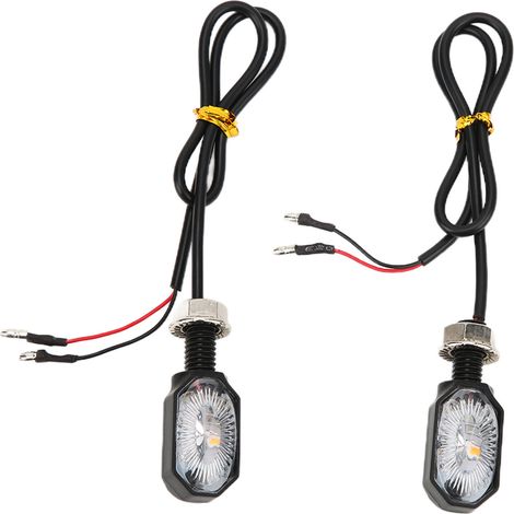 Clignotants Moto Universels 2 Pièces 12V Feux de Direction Ovales Mini Lampe de Guidon pour Scooter ATV Quad (1/5)