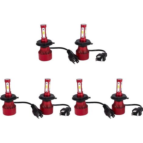 Kit de 6 ampoules LED H4 HB2 9003 2200 W 330 000 lm pour phares avant (feux de croisement/route), 6000 K. (1/5)