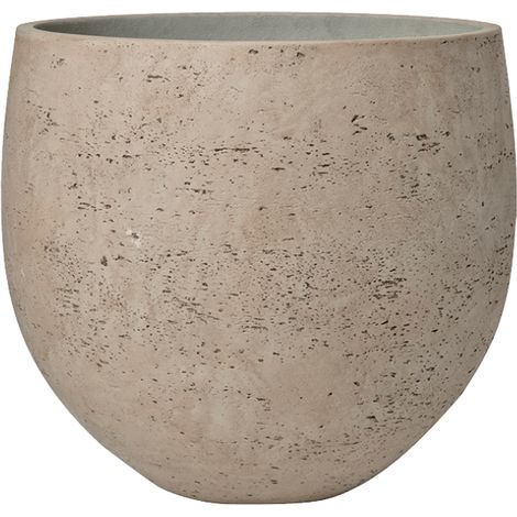 Pot de fleurs cache-pot décoratif rond pour plante gris délavé D 32 x H 28 cm (1/2)