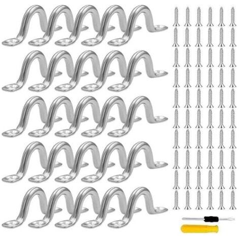 40 Pontet INOX, Acier Inoxydable Pontet avec 80 vis & 1 Tournevis pour Bateau et Kayak,Pont,Voile D'ombrage de Voiture,Gréement de Cano (6 mm)