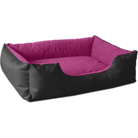 BedDog® LUPI colchón para perro S hasta XXXL, 24 colores, cama para perro, sofá para perro, cesta para perro:XL, BLACK-PASSION (negro/rosa) (1/5)