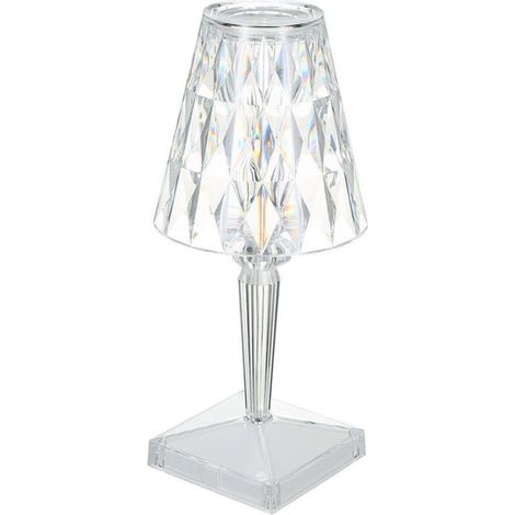 YMYNY Lampe de table diamant en acrylique avec contrôle tactile 3 couleurs de lumière, luminosité réglable Lampe de chevet en cristal, rechargeable par USB (1/4)