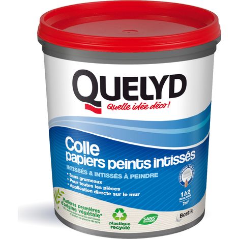 Colle papier peint intissé 1 kg – Pour intérieur – Application à la spatule – Transparent après séchage – Amidon modifié – Quelyd (1/4)