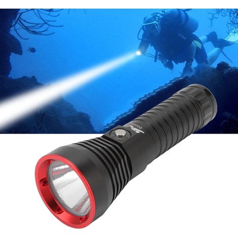3000 lm LED-Taucherlampe, wasserdicht nach IPX8 bis 100 m Tiefe, rot (1/5)