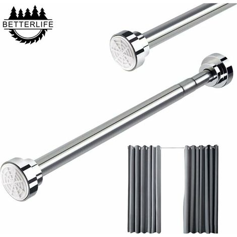Green Mobility-Tringle à rideau de douche télescopique 5585 cm en acier inoxydable Barre télescopique extensible sans perçage Longueur réglable pour armoire, salle de bain, fenêtres, portes (1/5)