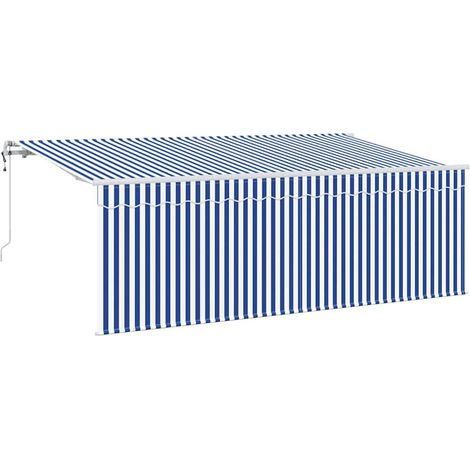 Maison Exclusive - Tenda Retrattile Rigato Blu 350 x 200 cm Tessuto