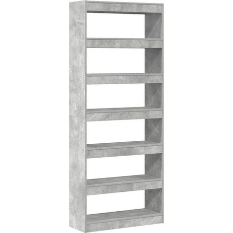 Maison Exclusive - Bücherregal mit Regal Beton Grau 80 x 30 x 198
