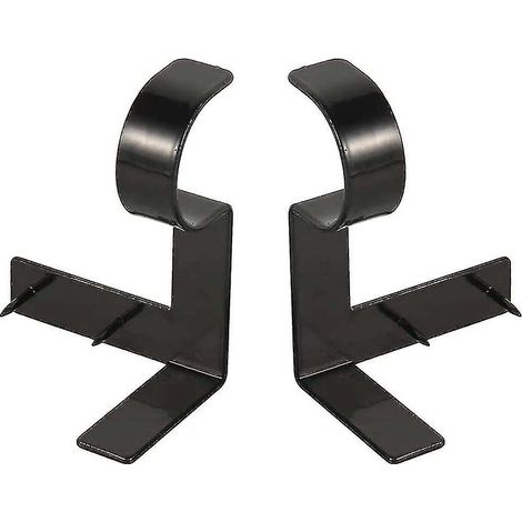 2 Pcs Curtain Rod Supports pour tiges de 1 pouce, pas de perceuse, pas de vis, noir (1/5)