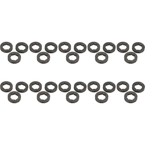 Lot de 30 pièces détachées pour tronçonneuse : pignon et jante Power Mate 325-7 (argenté). (1/5)