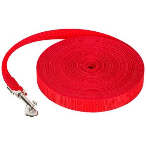Laisse de dressage pour chien (10 m rouge) longue sangle en nylon mains libres pour chiens, chats, animal de compagnie, laisse d'arrimage, laisse de jogging pour chiens, laisse de marche pour chiens (1/5)