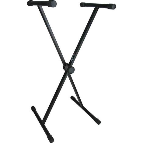 Support de clavier - Support de clavier professionnel - Longueur : 35 cm - Modèle en X - Verrouillage par rotation - Noir (1/2)