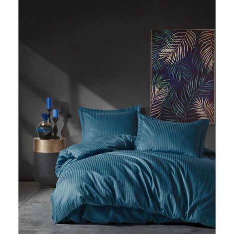 Copripiumino, copripiumino, biancheria da letto Set 100% Cotone Blu