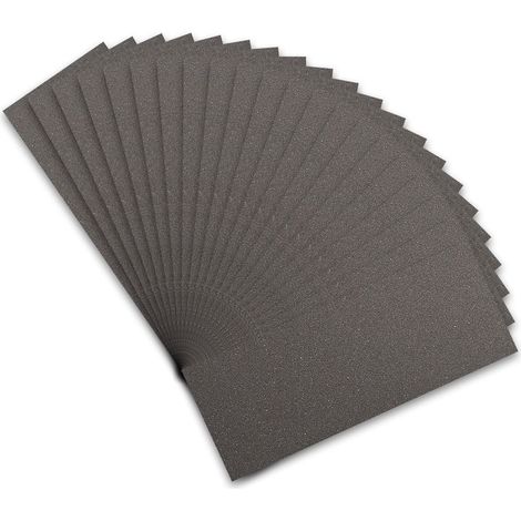 Papier de Verre, Papier Abrasif 400 Grains Utilisé pour polir le métal le bois les voiture, 21 Pièces Papier à Poncer 9x3,6 pouces (1/5)