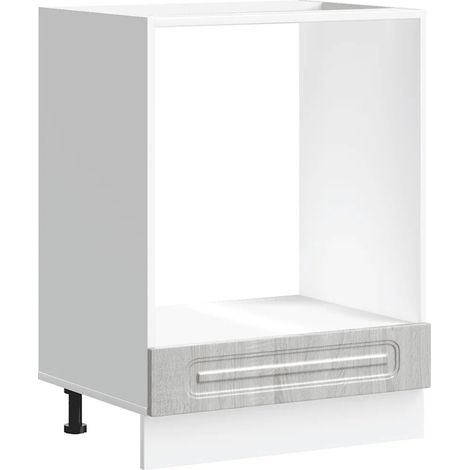 Mueble para horno clásico compacto con espacio de almacenamiento 60 x 46 x 81,5 cm en madera de ingeniería Sonoma gris 020049946 (1/5)