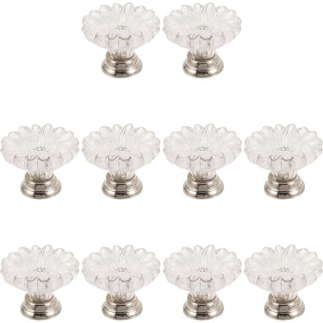 10 boutons de meuble en cristal, poignées tiroir vintage forme (1/5)