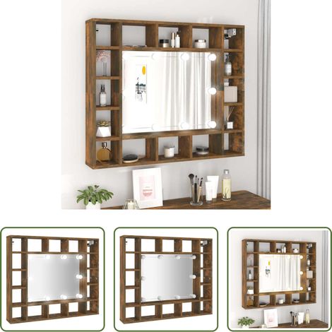 LED Beleuchtung - Spiegelschrank mit LED Räuchereiche 91x15x76,5 cm (1/5)