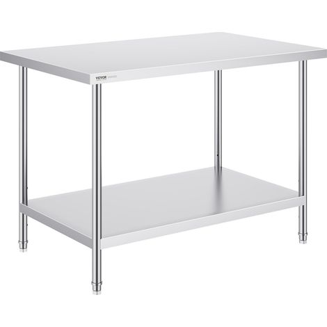 Table de préparation acier inoxydable réglable 30x48x34 pouces, robuste pour cuisine, garage, restaurant et jardin (1/5)
