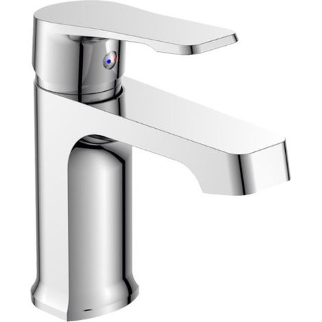 Rubinetto per bagno miscelatore orientabile quadrato lavabo ottone cromato lucido (1/3)