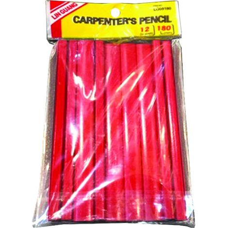 Matita Da Falegname E Muratore Rossa 300x12x7 mm - mina HB - - 25 pz