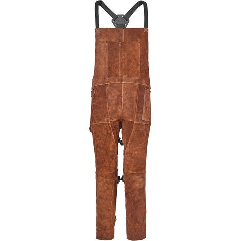 Tablier de Soudage Jambe Fendue, Pantalon de Soudage Cuir de Vachette, Tablier de Soudeur Résistant à Chaleur avec 3 Poches pour Hommes, Femmes, de Travail du Bois, Jardinage, Forge, Taille M (1/5)
