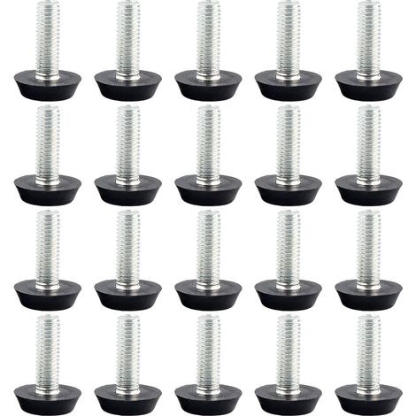 Pied De Nivellement pour Mobilier, Pied De Table Reglable, Installés sous Les Pieds des Meubles, M8x20mm, 20 Pièces (1/5)