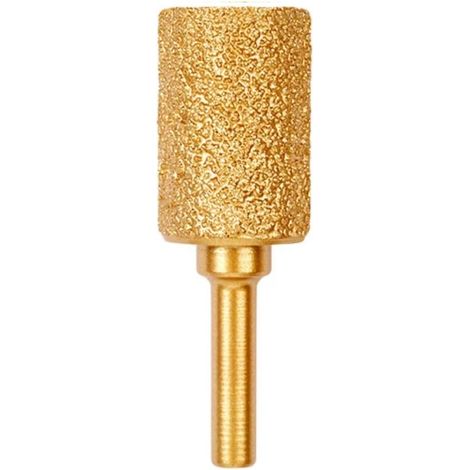 Tête de meulage diamantée cylindre 20 mm - Poignée ronde 6 mm - Gros grain pour bois, pierre, métal - Ponçage, ébavurage acier inoxydable, coupe (1/5)