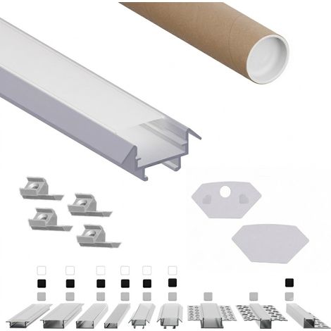 LED-Eckprofil ER4510 2 m Weiss für LED-Streifen bis 12 mm inkl. milchiger Abdeckung (1/5)
