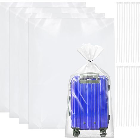 Lot de 4 Sac Plastique Transparent Grand pour Meubles, 120x90cm Grand Sacs de Rangement XXL, Housse de Rangement Extra Large pour Valise et Chaise (1/5)