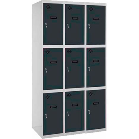 Armario Taquilla SIMON LOCKER PROF.Monobloque 3 PUERTA 3/9 400 (1200)GR/AN
