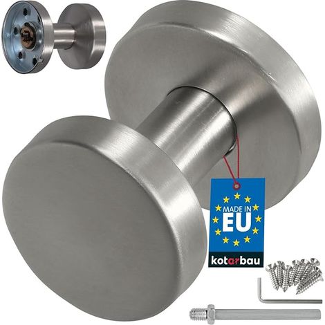 Door Knob - Stainless Steel - Diameter 50 mm - Silver - Handle for Entrance and Interior Doors (1/5)