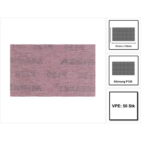 Mirka Abranet 81 x 133 mm Grip Schleifstreifen 50x P80 - P400 je nach Wahl, Körnung: K120 Körnung, Packungsinhalt: 50 Stück (1/5)